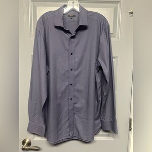 Quince cotton & cashmere blend men’s dress shirt. Smoky blue size XL. EUC